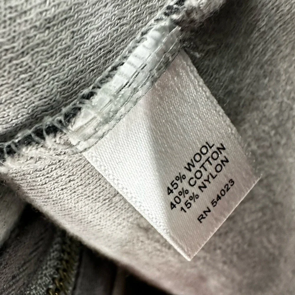 Banana‎ Republic Mens Wool blend Zip Up Sweater Patch Pocket Flap Gray XL